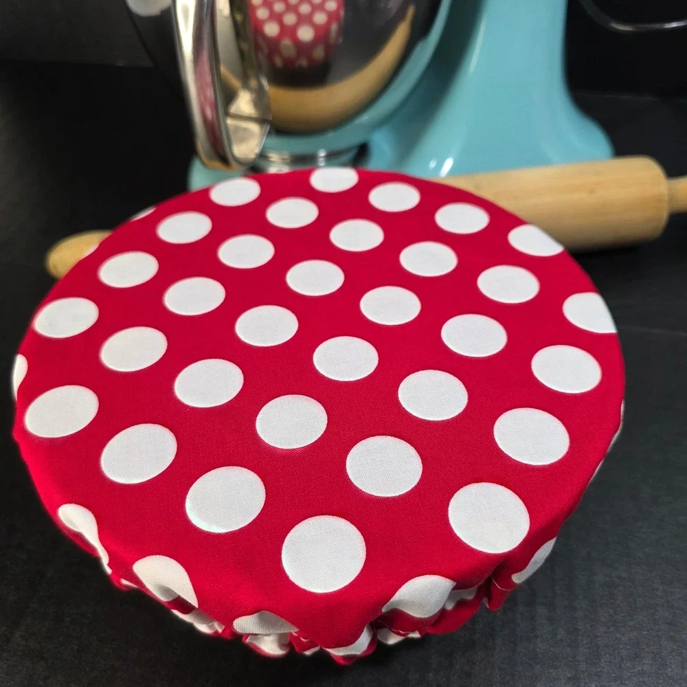 Video Game / Red White Dot Reversible KitchenAid Mixer‎ Mixing Bowl Cover Baking